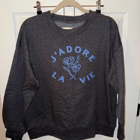 C&C California Dark Gray Crewneck Sweater - Picture 2 of 5